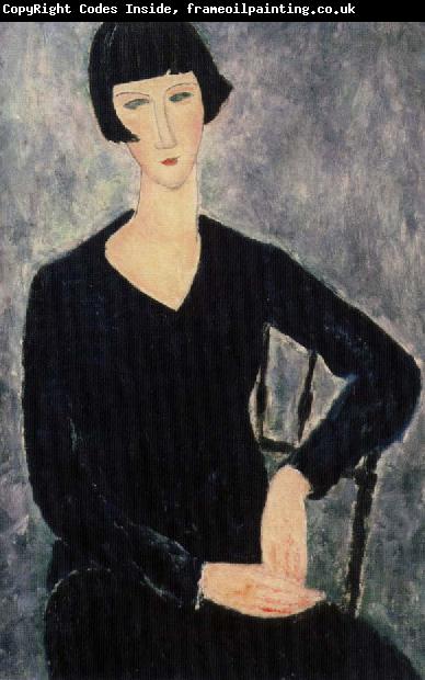 Amedeo Modigliani sittabde kvinna i blatt